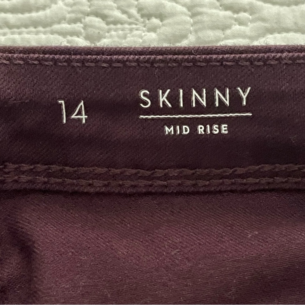 Simply Vera Vera Wang Jeans Skinny Stretch Denim Size 14 Eggplant - Picture 6 of 14